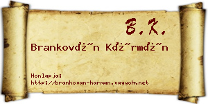 Brankován Kármán névjegykártya